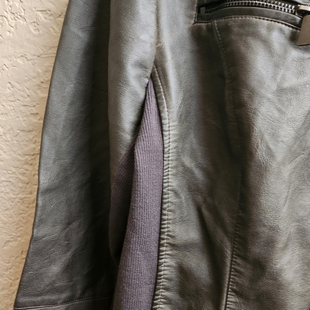maurices- faux leather jacket w/ knit hood - Picture 2 of 6